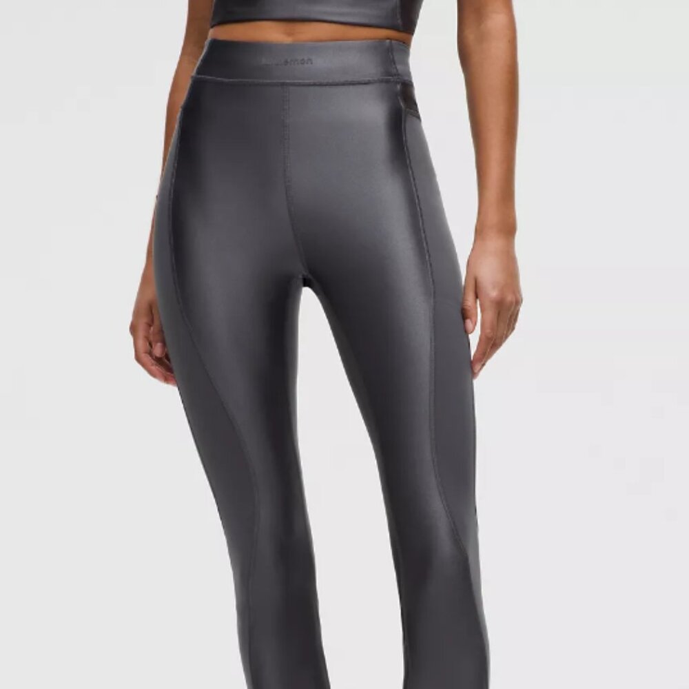 Satin Shine Panelled High-Rise Tight 25" Wordmark - Picture 6 of 10